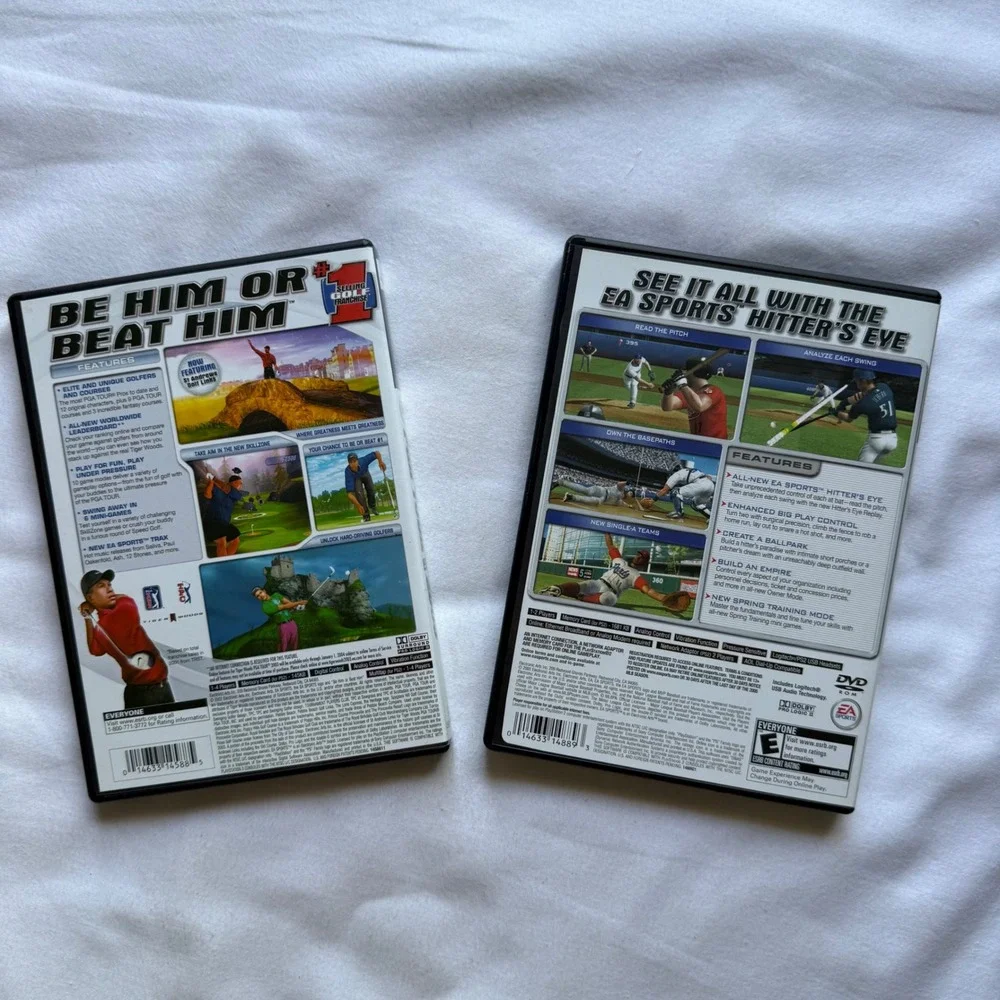 EA Sports PS2 Bundle Tiger Woods PGA Tour 2003 & MVP Baseball 2005 CIB Games